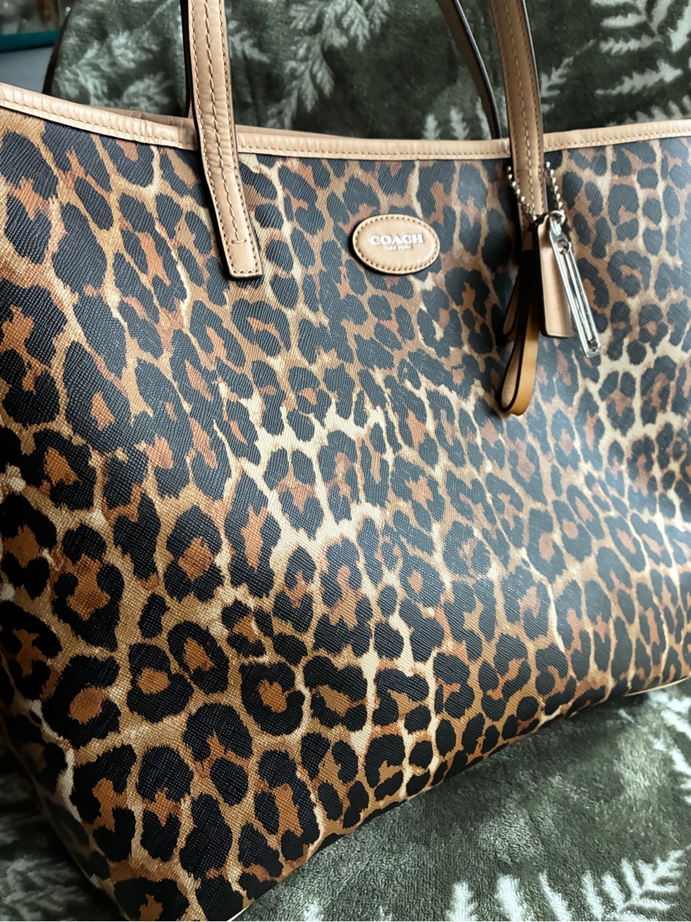 Coach Leopard-Print Tote in Brown and Black